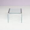m28039 1970s Side table in glass with matt chrome edges / Gallotti & Radice / Italy