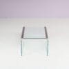 m28039 1970s Side table in glass with matt chrome edges / Gallotti & Radice / Italy