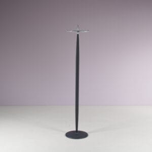 m28073 1990s Free standing coat rack in black metal with aluminium Toshiyuki Kita Magis, Italy