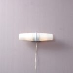 L5318 1960s White ceramics wall lamp with two milk glass shadezs / Sigvard Bernadotte / Ifö, Sweden