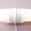 L5318 1960s White ceramics wall lamp with two milk glass shades Sigvard Bernadotte Ifö, Sweden