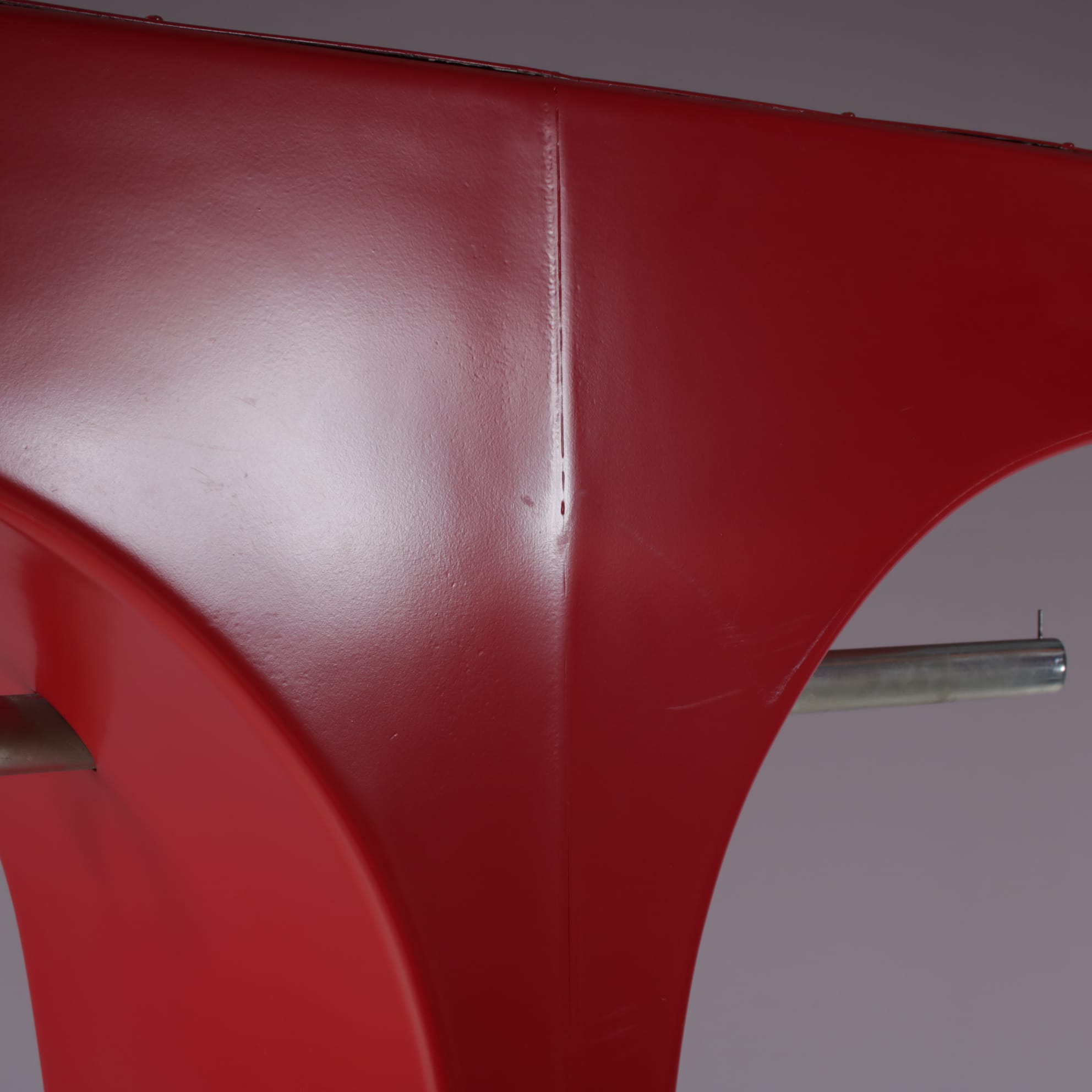 m28083 1970s Coat rack in red fiberglass with metal / Valerique Douebrovinskes / Intexal-Rodier, France
