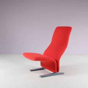 m27987 1970s Highback "Concorde" chair on aluminium base with new upholstery / Pierre Paulin / Artifort, Netherlands