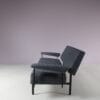 m27942 1950s 3-Seater sofa from the Japanese series, black metal base with new upholstery Cees Braakman Pastoe, Netherlands