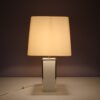 L5385 1980s Table lamp in white laminate with gold edges and fabric hood Belgium