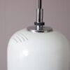 L5376 1970s White perspex hanging lamp with chrome details Raak, Netherlands