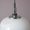 L5376 1970s White perspex hanging lamp with chrome details Raak, Netherlands