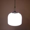 L5376 1970s White perspex hanging lamp with chrome details Raak, Netherlands