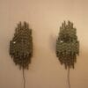 1960s Brutalist wall lamps by Marcello Fantoni, Italy