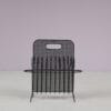 m28110 1950s Cap d'ail magazine rack in black lacquered metal Mathieu Matégot Atelier Matégot, France
