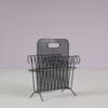 m28110 1950s Cap d'ail magazine rack in black lacquered metal Mathieu Matégot Atelier Matégot, France