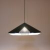 L5305 1980s Black perspex hanging lamp with four chrome metal chains Italy
