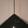 L5305 1980s Black perspex hanging lamp with four chrome metal chains Italy