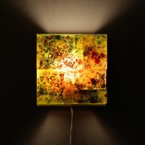 L5485 1960s Wall lamp with thick glass pieces C1699 / Willem van Oyen / Raak, Netherlands
