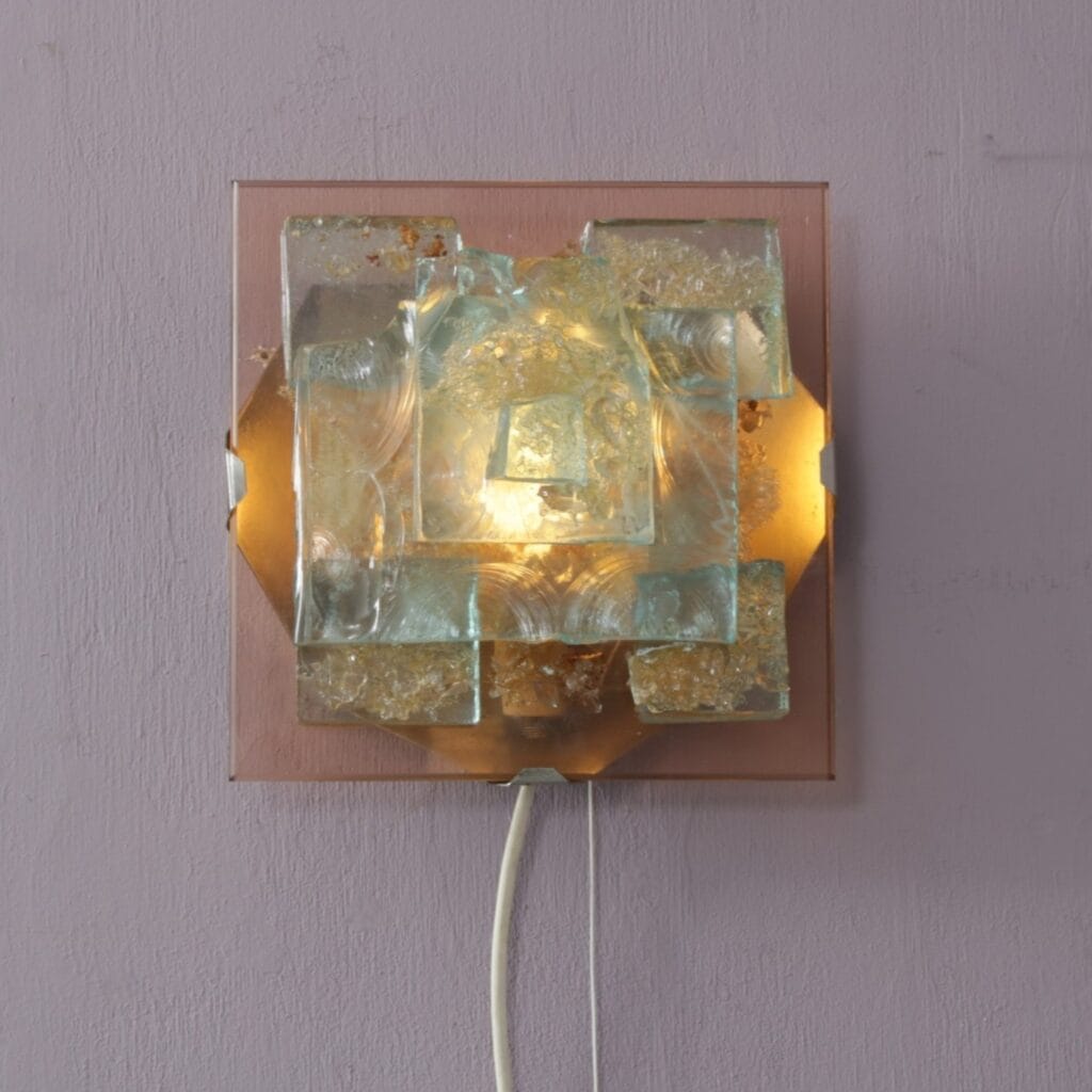 1960s Wall lamp with thick pieces of glass by Cosack, Germany
