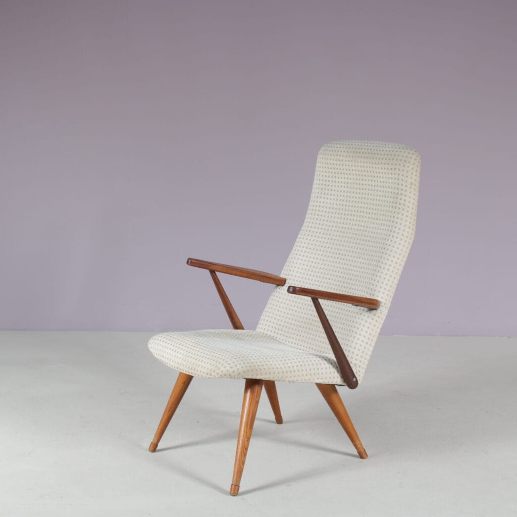 m28126 1950s Lounge chair in teak wood with fabric upholstery / Bengt Akerblom / Sweden