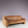 INC225 1970s Brown leather 3-seater sofa DS44 / De Sede, Switzerland