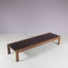 m28144 1960s Wengé wooden slat bench Netherlands