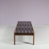 m28144 1960s Wengé wooden slat bench Netherlands
