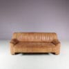 INC225 1970s Brown leather 3-seater sofa DS44 / De Sede, Switzerland