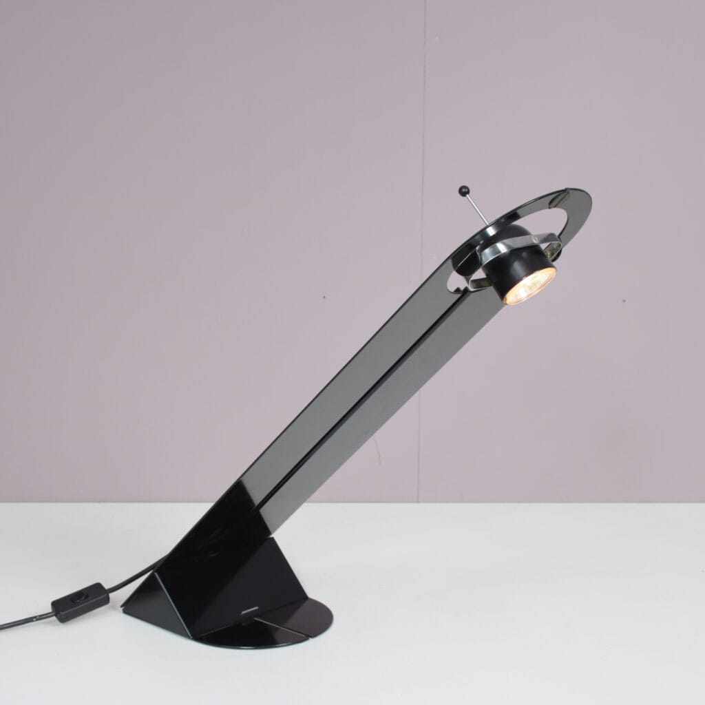 L5493 1980s Black metal desk lamp model Plano Dijkstra, Netherlands