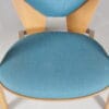 m28148 1970s "GE 460" Lounge chair in beech wood with blue fabric upholstery / Hans J. Wegner / Getama, Denmark