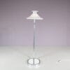 L5480 1970s Accent Floor lamp in aluminium with milk glass shade Jan Ekselius Orrefors, Sweden