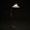 L5480 1970s Accent Floor lamp in aluminium with milk glass shade Jan Ekselius Orrefors, Sweden