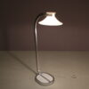 L5480 1970s Accent Floor lamp in aluminium with milk glass shade Jan Ekselius Orrefors, Sweden