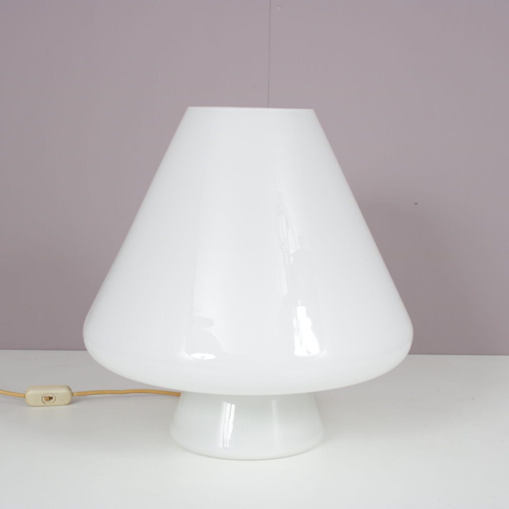 L5489 1970s Murano glassmushroom table lamp Venini, Italy