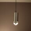 L5481-3 1960s "Bullet" Hanging lamp in aluminium with thick glass / Raak, Netherlands