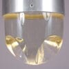 L5481-3 1960s "Bullet" Hanging lamp in aluminium with thick glass / Raak, Netherlands