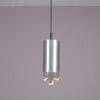 L5481-3 1960s "Bullet" Hanging lamp in aluminium with thick glass / Raak, Netherlands