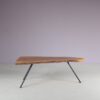 m28157 1950s Treetrunk coffee table on three legged metal base in Aubock style Austria