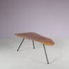 m28157 1950s Treetrunk coffee table on three legged metal base in Aubock style Austria