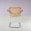 m28165 1970s Cesca chair with armrests on chrome plated metal base with webbing upholstery Italy