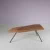 m28157 1950s Treetrunk coffee table on three legged metal base in Aubock style Austria
