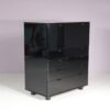 m28158 1980s Black high gloss drawer cabinet with secretary Peter Maly Interlubke, Germany
