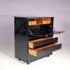 m28158 1980s Black high gloss drawer cabinet with secretary Peter Maly Interlubke, Germany