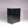 m28158 1980s Black high gloss drawer cabinet with secretary Peter Maly Interlubke, Germany