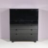m28158 1980s Black high gloss drawer cabinet with secretary Peter Maly Interlubke, Germany