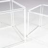 m28186 1960s Pair of Isocele side tables in thin white metal with glass tops Max Sauze, France