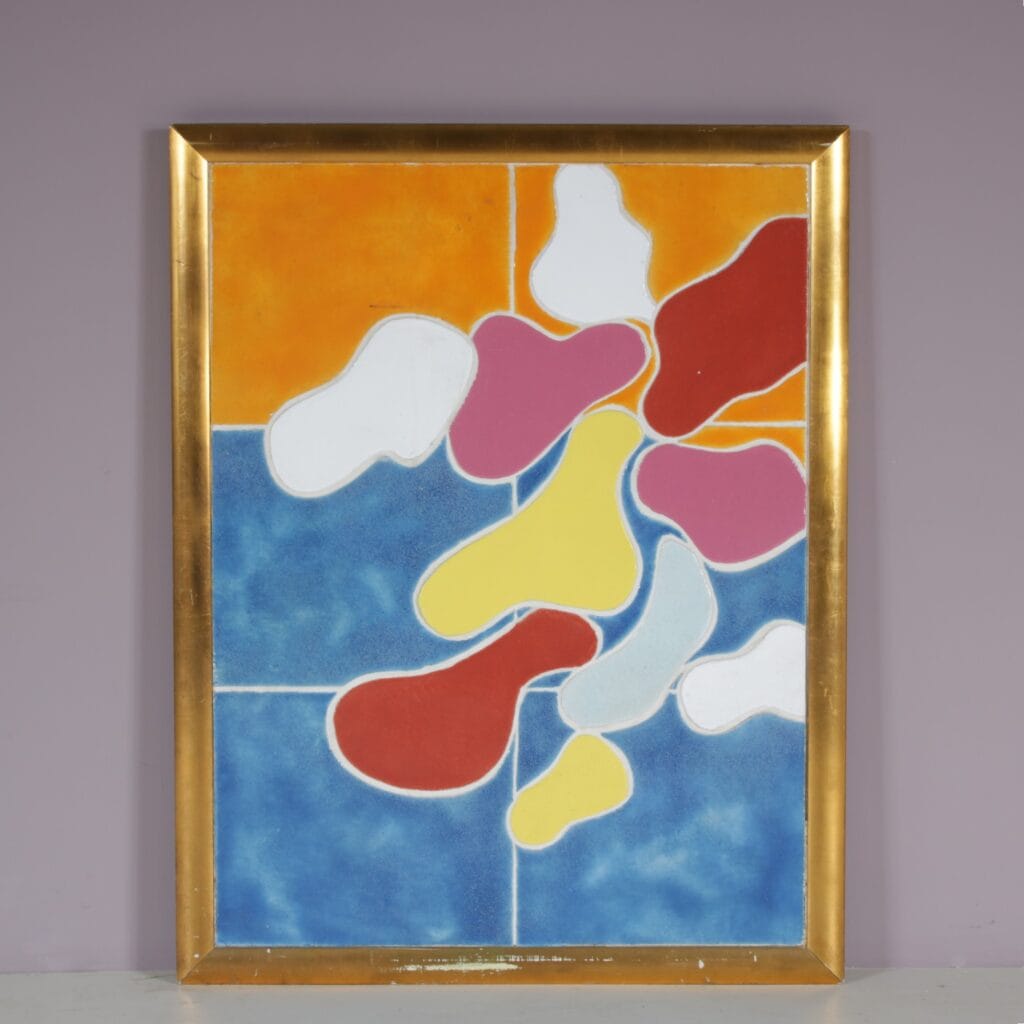 m23050 1990s Framed ceramics artwork by Jan Snoeck, Netherlands