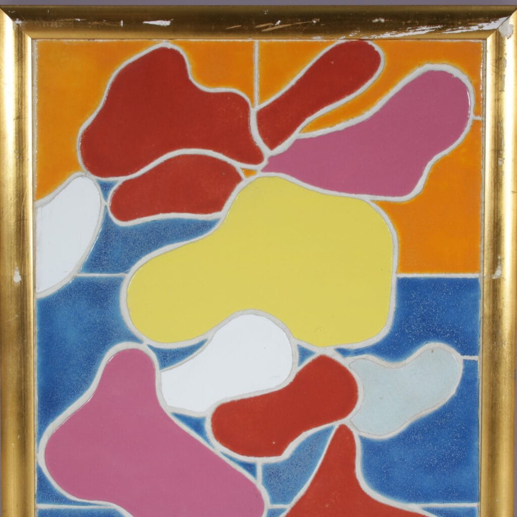 m23053 1990s Framed ceramics artwork by Jan Snoeck, Netherlands