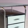 m28199 1950s Bauhaus style metal desk with green laminated doors / Torck, Belgium