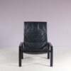 m27924 1980s Black leather lounge chair Matteo Grassi, Italy