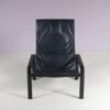 m27924 1980s Black leather lounge chair Matteo Grassi, Italy