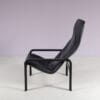 m27924 1980s Black leather lounge chair Matteo Grassi, Italy
