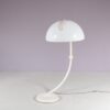 L5524 1970s Serpente floor lamp in white metal with plexiglass shade Elio Martinelli Martinelli, Italy