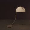 L5524 1970s Serpente floor lamp in white metal with plexiglass shade Elio Martinelli Martinelli, Italy
